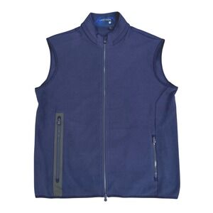 Greyson Men's Navy Full Zip Polyester Vest Golf Outdoor Layering Size Large Soft
